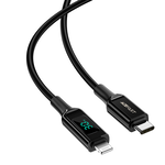 【ACEFAST】Digital Display PD Fast Charging Cable-Black, 黑色, large