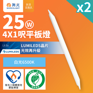 DanceLight舞光 2入組 節能環保雙認證 LED柔光平板燈 4呎X1呎 25W 輕鋼架面板燈(白光D-41PD25D-EGR1)