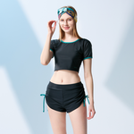 MONINA MIT Girls short two-piece swimsuit black design-M, , large