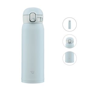 象印一體式中栓ONE TOUCH不鏽鋼保溫杯480cc-冰霧灰