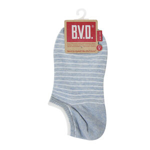 BVD舒適條紋女踝襪(麻天藍)