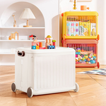 【AOTTO】繽紛玩具折疊推車收納箱-奶油白(AL-605W), , large