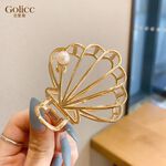 【Gulicc 】古莉可 髮夾 韓系金屬貝殼戴珍珠小髮夾, , large