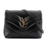 YSL Monogram Lou Lou V紋小牛皮斜背包/MINI/黑色, , large