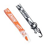 NIKE 鑰匙掛環 鑰匙圈 鑰匙扣 鑰匙掛環 吊飾 D型登山扣環 彈簧扣 圓形 旅遊 簡約 時尚 針織 快拆 黑白 橘白, , large