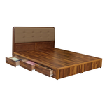 【Homelike】喜家居雙人5尺六抽屜床組-胡桃色(2531), , large