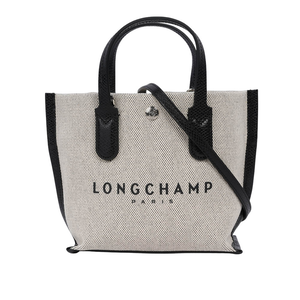 LONGCHAMP Essential 帆布及牛皮手提/斜背二用包(XS)/自然色