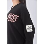 (XL) elysia字母黑色長袖上衣二手衣, , large