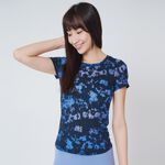 YOGA FLOW Burn Out T shirt - 極簡圓領燒花罩衫 - 湛藍 Blue Ore, , large