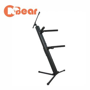 CNBear K-722-1B 雙層鍵盤琴架加裝麥克風架 台製品牌【敦煌樂器】