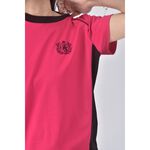 (L) firestar質感撞色粉色短袖上衣二手衣, , large