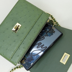 【M2nd】金妮鴕鳥皮鍊帶肩揹包(綠-T9436A), , large