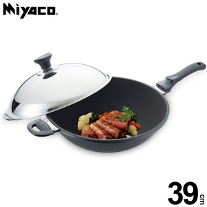 Miyaco 米雅可 遠紅外線陶瓷不沾炒鍋可用鐵鏟附蓋 39cm附蓋-Leidea樂德兒