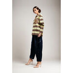 ULTRAFIT黃咖條紋Polo, , large