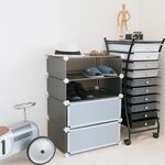 【H&R安室家】 輕巧多變四層防塵鞋櫃 HP79, , large