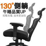 Pre-Assembled Taiwan-Made Ergonomic Breathable Chair with 5D Soft Armrests – Pocket Spring Seat Cushion, All-Black with Glossy Trim – With Decorative Cap, , large