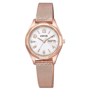 CITIZEN 星辰 Wicca 太陽能日曆米蘭帶女錶-26.5mm KH3-568-15