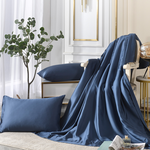 【Betrise】Sky Blue | C Energy Series 60 Count 100% Pure Tencel Light Quenched Graphene Cotton Quilt/Four Seasons Quilt 5X6.5 feet per piece (extra size will give you 2 pillowcases of the same style), , large