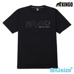 KINGO-大尺碼-男款 圓領T恤-黑-413134, , large