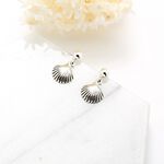 【Angel & Me】美人魚 貝殼 Shell s925 純銀 耳環 耳夾 生日 週年 情人節 禮物, , large