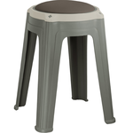 Leather upholstered round stool, plastic chair, dining table chair, available in 4 colors, , large