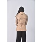 (S) nautica質感棉質棕色綁帶外套二手衣, , large