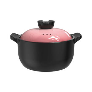 Ceramic pink soup pot 2.5L