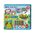 【韓國AMOS】10色HUERI&FRIENDS 模型版DIY玻璃彩繪組, , large