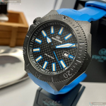 [星晴錶業]WAKMANN手錶,46mm,WA00004黑色幾何立體圖形錶面槍灰色錶殼寶藍矽膠錶帶款, , large