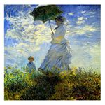 【御畫房】撐着陽傘的女人 國家一級畫師手繪油畫80×80cm(VF-172), , large