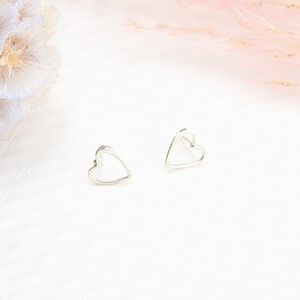 【Angel & Me】鏤空 裸感 愛心 一對 s925 純銀 耳環 耳夾 情人節