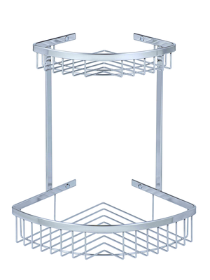 Stainless steel double-layer corner shelf