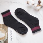 [Kaimei Cotton] 7-Pair Set MIT Made in Taiwan Pure Cotton 1/2 Towel Bottom Sports Socks Urban Black Two-Color Edges, , large