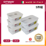 【義大利OMADA】主廚CHEF 單手易拉 PP保鮮盒1.5Lx3+2.3Lx2(實用五件組)任選色, , large