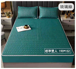 HABABY環安家居【禮盒组】床包式乳膠涼蓆 標準雙人 琉璃綠, , large