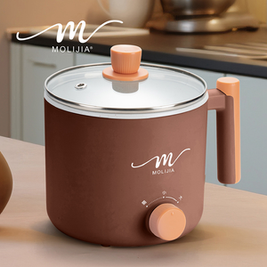 【MOLIJIA】1.8L-M28 Double-Layer Anti-Scalding Non-Stick Fast Cooking Pot- Elegant Brown