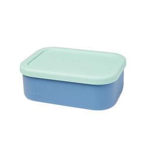SORIL三格矽膠保鮮盒1.1L-藍