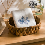 【SOLO Vintage】LCW Home 50x80cm Blue Porcelain Flower Embroidery Towel 100% Cotton Super Absorbent Made in Turkey, , large
