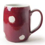 [豐名日本餐具] 4.0"馬克杯 水玉紅釉裂釉 手繪 / C04MG0-58-2, , large