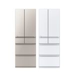 MITSUBISHI 543L 6-Door Glass Inverter Refrigerator MR-WZ54K (White/Beige), , large