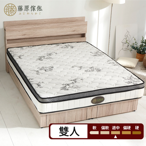 台灣製【藤原傢俬】竹炭紗防螨抗菌蜂巢式獨立筒床墊3H-4-軟硬適中