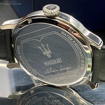 [星晴錶業]MASERATI手錶,42mm,R8851118002白色錶面銀錶殼深黑色真皮皮革錶帶款, , large