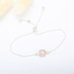【Angel & Me】Rose quartz crystal pink simple bracelet Valentine Day gift, , large