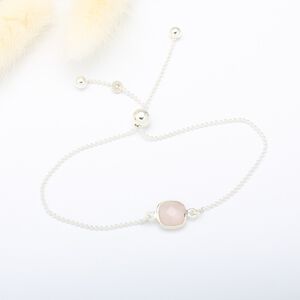 【Angel & Me】Rose quartz crystal pink simple bracelet Valentine Day gift