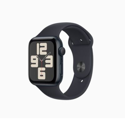 Apple Watch SE2 GPS ; 44mm午夜色鋁金屬錶殼搭配午夜色運動錶帶S/ M 臺灣公司貨+錶貼＋錶套