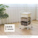 【H&R安室家】台製奶茶色三層收納抽屜車G184, , large