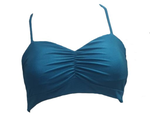 QXHEE.T.Made in Taiwan, front wrinkled shape, drag bust and back cross high waist swimsuit (fresh leaf/apple green/indigo blue/show off red) ready for sale, , large
