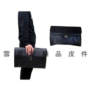~雪黛屋~18NINO81 手拿包超大型容量鑰匙五金蓋式主袋隨身物品夾包100%進口牛皮革材質隨身物多夾層05-2757