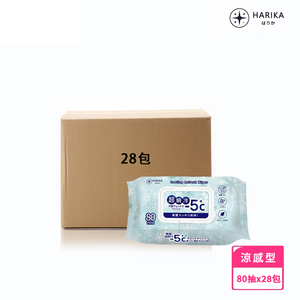 Japan 【HARIKA】Super Awakening -5°C Cooling Wet Wipes 80 Sheets × 28 Packs/Box (Total 2240 Sheets)
