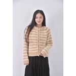 (L) the ladywore質感針織條紋杏色外套二手衣, , large